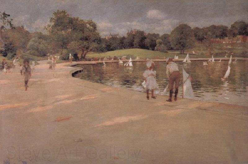 William Merritt Chase The boat in the park Norge oil painting art